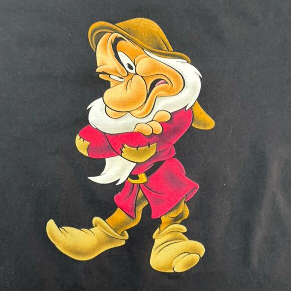 90s disney world tee shirt 7 dwarfs grumpy men's XL black - Picture 2 of 5